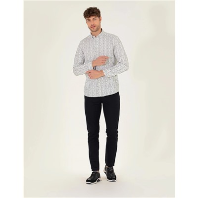 Haki Slim Fit Uzun Kollu Gömlek
