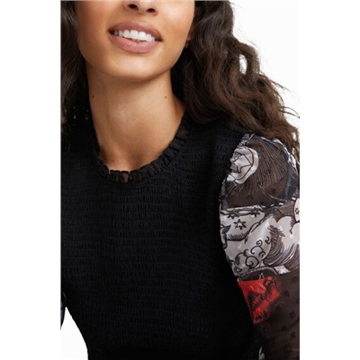 Blusa slim drapeada