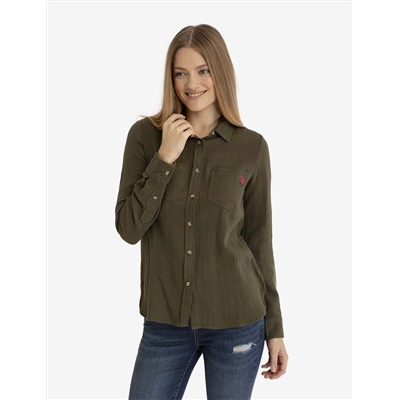TEXTURED BUTTON-UP LONG SLEEVE SHIRT