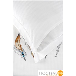 Постельное белье Карвен Stripe Satin с цветным принтом евро N250 -SB012 (6пр.)