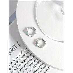 Серьги из серебра с фианитами родированные 925 пробы с053р202