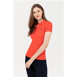 Kadın Kırmızı Basic Polo Yaka Tişört