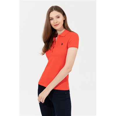 Kadın Kırmızı Basic Polo Yaka Tişört