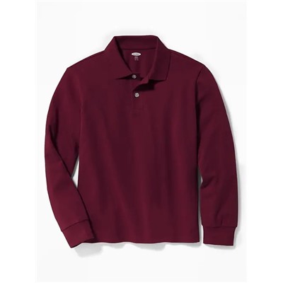 Uniform Built-In Flex Long-Sleeve Pique Polo for Boys