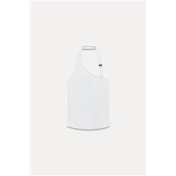 RIBBED HALTER TOP