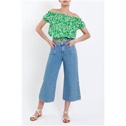 Top Verde y blanco