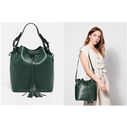 Bolso saco de piel Jila Verde botella