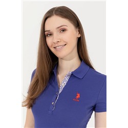 Kadın Mavi Basic Polo Yaka Tişört