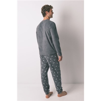 Pijama largo hombre polar "Motorcycle"