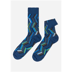 Kurze Herren-Baumwollsocken mit Muster