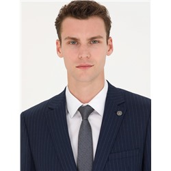 Lacivert Ekstra Slim Fit Çizgili Takım Elbise