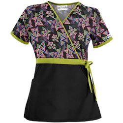 UA Right Angle Black Mock Wrap Scrub Top
