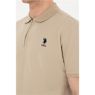 Erkek Regular Fit Polo Yaka Açık Haki Tişört