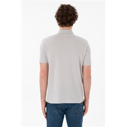 Erkek Regular Fit Polo Yaka Açık Gri Basic Tişört
