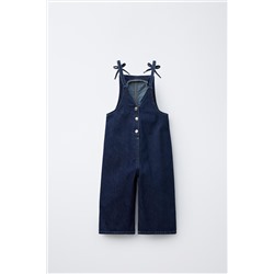 DENIM DUNGAREES WITH BOWS