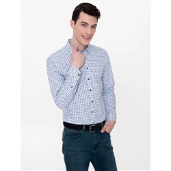Mavi Slim Fit Uzun Kollu Gömlek