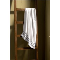 Fanya %100 Pamuk Banyo Havlusu - Beyaz/Mavi - 70x140 cm