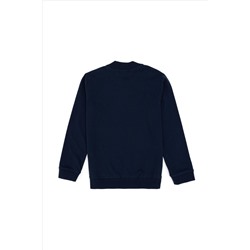Erkek Çocuk Lacivert Basic Bisiklet Yaka Sweatshirt