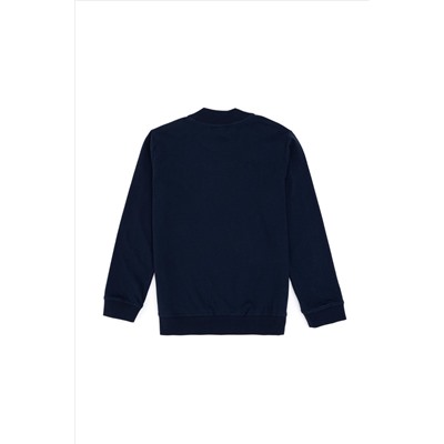 Erkek Çocuk Lacivert Basic Bisiklet Yaka Sweatshirt