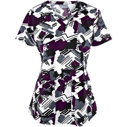 Grey's Anatomy Scrubs Camelot Print Top