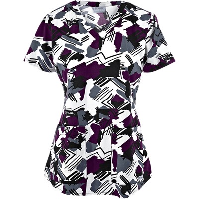 Grey's Anatomy Scrubs Camelot Print Top