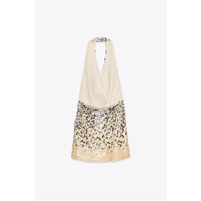 ZW COLLECTION SEQUIN HALTER DRESS