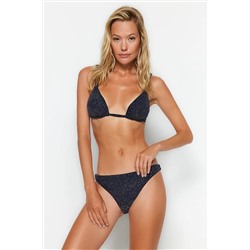 TRENDYOLMİLLA Lacivert Üçgen Simli Regular Bikini Takımı TBESS23BT00080