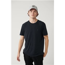 Avva, Erkek Antrasit Soft Touch Bisiklet Yaka T-shirt B001031