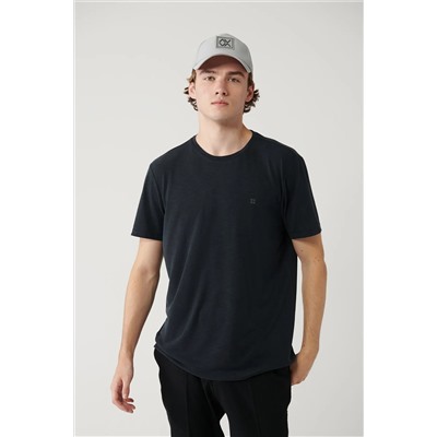 Avva, Erkek Antrasit Soft Touch Bisiklet Yaka T-shirt B001031