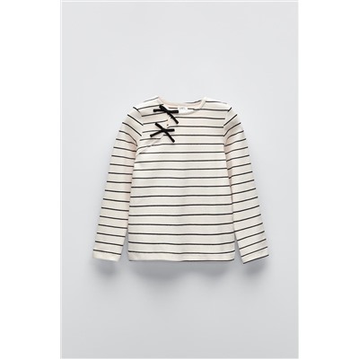 STRIPED RIBBON RIB T-SHIRT