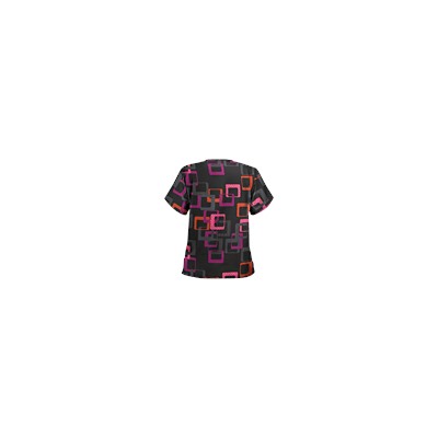 UA Sassy Square Black Print Scrub Top