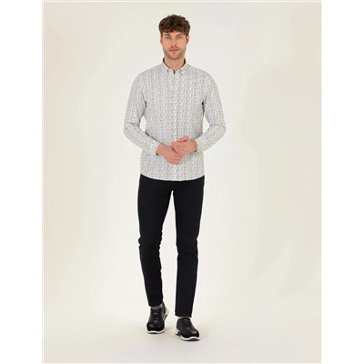 Siyah Slim Fit Kanvas Pantolon