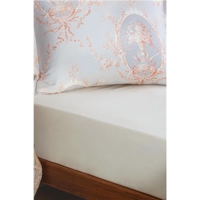 Manon King Size Plus %100 Pamuk Ranforce Lastikli Çarşaf - Ekru