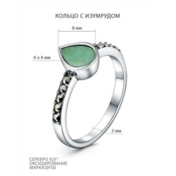 Серьги из серебра с изумрудом родированные 925 пробы HE1031-EM1-LK