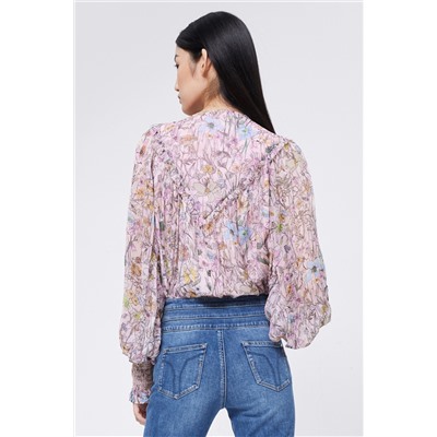 Blusa de seda Rosa claro