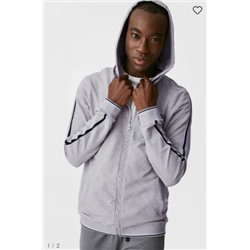 Lounge-Jacke mit Kapuze - Bio-Baumwolle