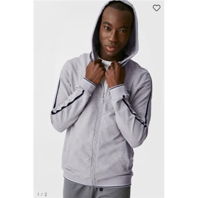 Lounge-Jacke mit Kapuze - Bio-Baumwolle
