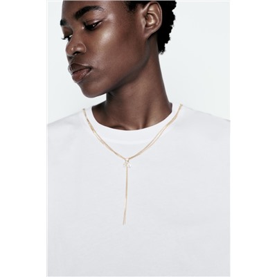 T-SHIRT WITH BEADED CHAIN