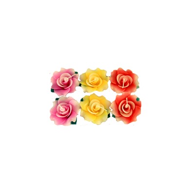 Набор свечей «Розы» (розовый+желтый+красный) / Roses candles (pink+yellow+red)