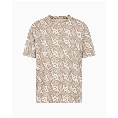 REGULAR FIT T-SHIRT WITH 3D EFFECT PRINT IN ASV COTTON