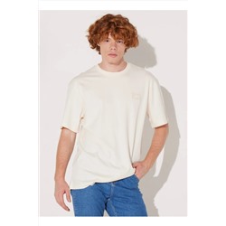 Lee, Bisiklet Yaka Ekru Erkek T-Shirt LL84FUNQ Bisiklet Yaka T-shirt
