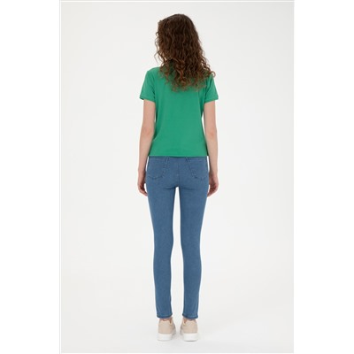 Kadın Açık Mavi Toothpick Fit Jean Pantolon