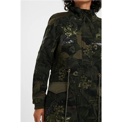 Parka militar estampado floral