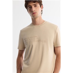 Vizon Bisiklet Yaka Gofreli Elastan T-Shirt