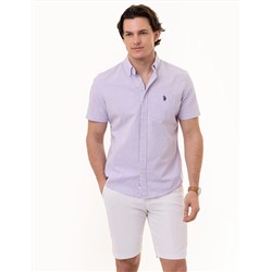 SHORT SLEEVE YARN DYE HOUNDSTOOTH WOVEN SHIRT