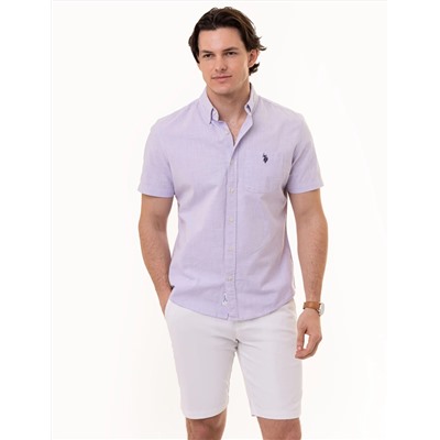 SHORT SLEEVE YARN DYE HOUNDSTOOTH WOVEN SHIRT