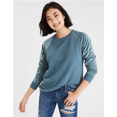 AE VELVET RAGLAN CREW