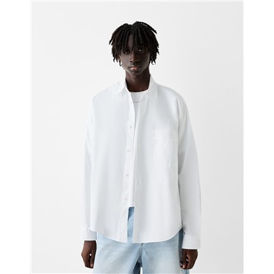 Boxy long sleeve Oxford shirt