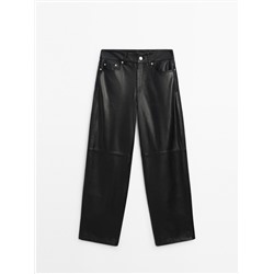 Pantalón piel napa straight fit