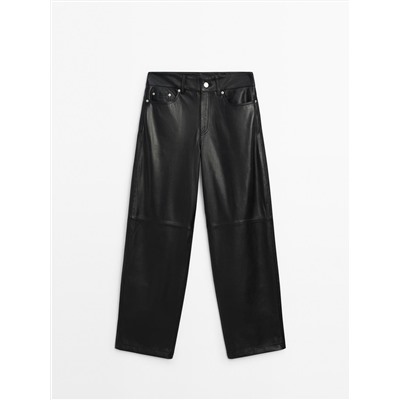 Pantalón piel napa straight fit